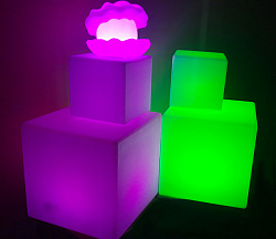 Световой пуф RGB беспроводной - 50х50х50 см.