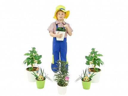 Садовник (полукомбинезон +рубашка +  головной  головной убор)