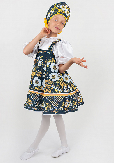 Петербургская роспись расписной костюм для девочки