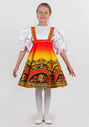 Русский народный сарафан Хохлома Узорная для девочки