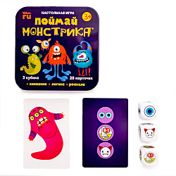 Игра настольная «Поймай монстрика» в жестяной коробке