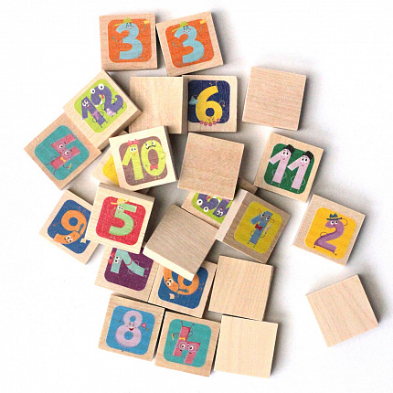 Игра деревянная МЕМО "Веселые числа"