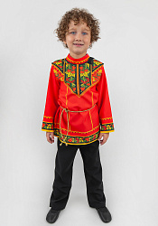Русская народная рубаха Хохлома Задорная для мальчика