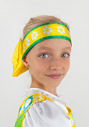 Русский народный головной убор с бантом Ромашка