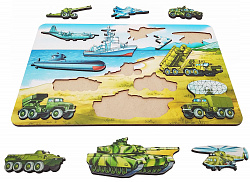 Рамка-вкладыш "Военная техника" 13 деталей