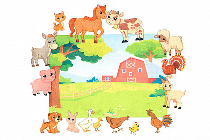 Домашние животные фетр (16дет.)