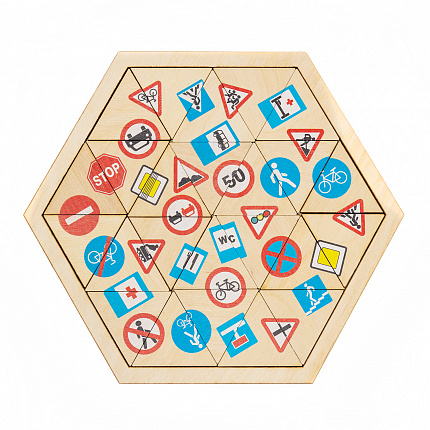 Пазл деревянный "Дорожные знаки"