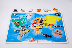 Липучка карта Хищиные животные