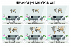 Многоуровневая карта мира из дерева БЕЗ ПОДСВЕТКИ  170х105