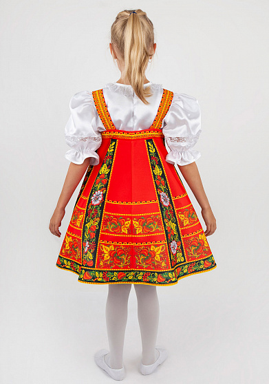 Русский народный сарафан Хохлома Задорная для девочки