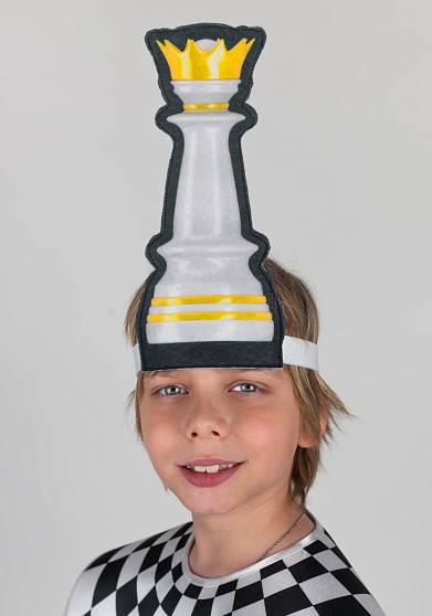 Головной убор - маска Шахматная фигура белая, королева
