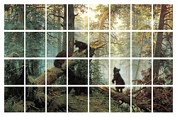 Набор магнитных карточек "Утро в сосновом лесу" (Иван Шишкин) (для работы на классной доске)