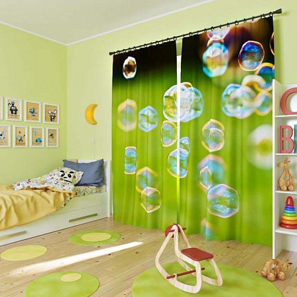 Комплект фотоштор. Мыльные пузыри