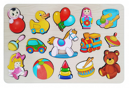 Рамка-вкладыш большая "Игрушки" 15 деталей