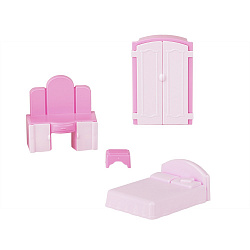 Набор мебели для кукол «Спальня» (4 пред.) (европодвес)