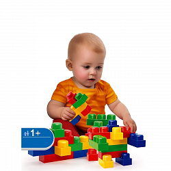 Набор с большими кубиками КРОХА 1+ для ясельных групп, групп ОВЗ, групп короткого пребывания, младших групп детских садов в контейнере 1. Креатив