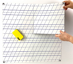 Магнитно-маркерное поле "Линейка" для работы на классной доске (из 4-х частей). РАБОЧАЯ СТРОКА РАЗДЕЛЕНА.