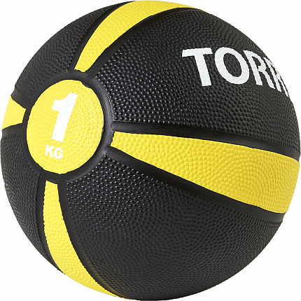 Медбол "TORRES 1 кг", черно-желто-белый