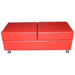 «Банкетка прямая на каркасе с двумя подушками (на хром.ножках)»