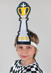 Головной убор - маска Шахматная фигура белая, король
