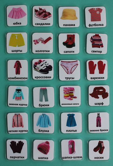 Пособие ПЕКС. Набор карточек ПЕКС «ОДЕЖДА»