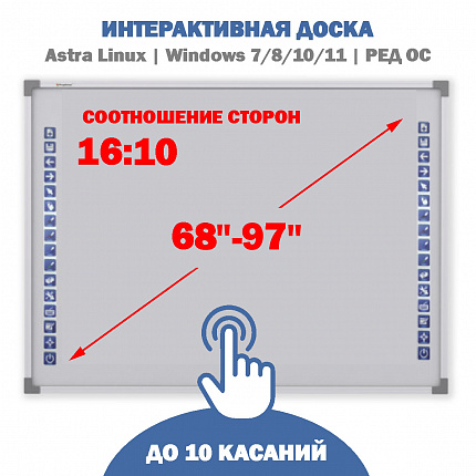 Интерактивная доска  68" - 97" (16:10)