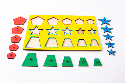 Монтессори фигуры Больше-меньше №3