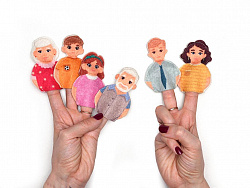 Семья пальчиковый театр фетр (6дет)