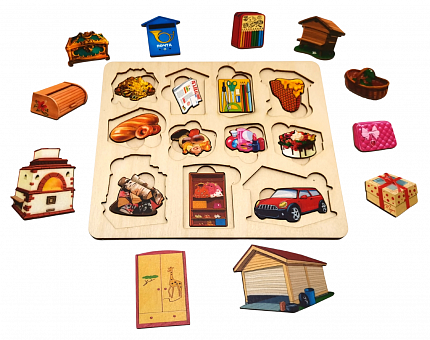 Рамка-вкладыш 2 слоя "Что внутри?" 22 деталей