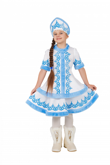 Карнавальный костюм детский Снегурочка "Снежка"