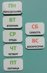Пособие ПЕКС. Набор карточек ПЕКС«ДНИ НЕДЕЛИ»