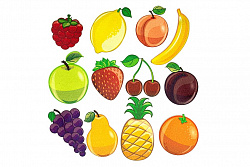 Фрукты ДМ фетр  (12дет)