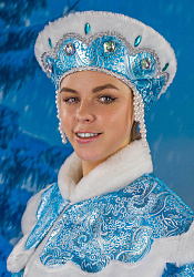 Костюм Снегурочки Гжель из парчи