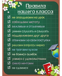 Стенд для школы ПРАВИЛА НАШЕГО КЛАССА (Школьная доска)