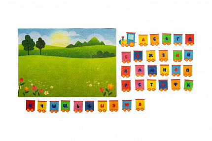 Паровоз с буквами фетр (34дет.)