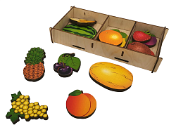 Набор "Фрукты на магнитах" в коробке 15 деталей