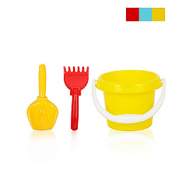 Игра Детский песочный набор «Малыш» 3пр.(ведро «Малыш», совок16см, грабли 15см)