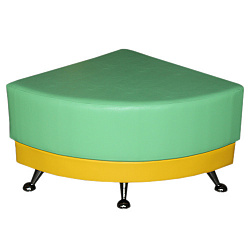 Пуф угловой «Сектор на хромированных ножках»