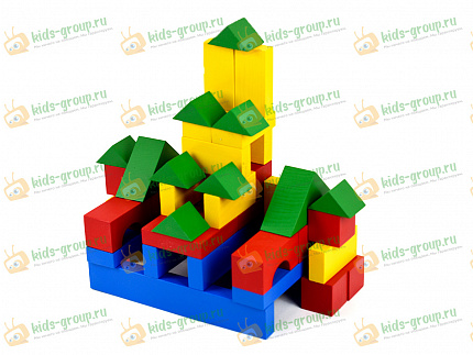 Конструктор детский деревянный "Строитель" настольный 44 элемента