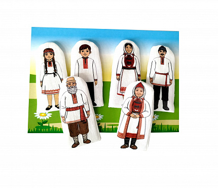 Набор пальчиковых кукол "Семья марийская" 6 шт.