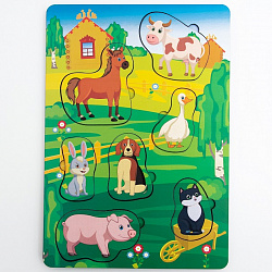 Вкладыш многоуровневый Домашние животные и птицы