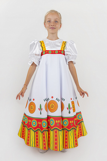 Дымковская Игрушка сарафан удлиненный для девочки