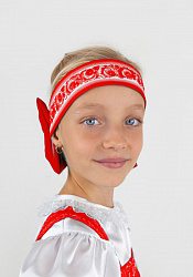 Русский народный головной убор с бантом Гжель Осень