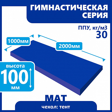Мат гимнастический 1000х2000х100 мм