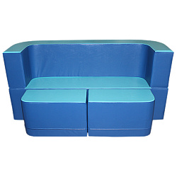 Диван-трансформер игровой вариант 2 малый 
(диван, два пуфика)
объем 0,4 м3