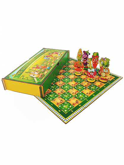 Нескучные шашки "Овощи против Фруктов" 24 деталей