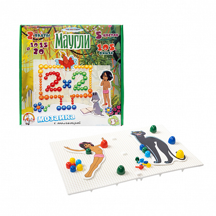 Мозаика с аппликацией «Маугли» (105 элементов и 2 поля)