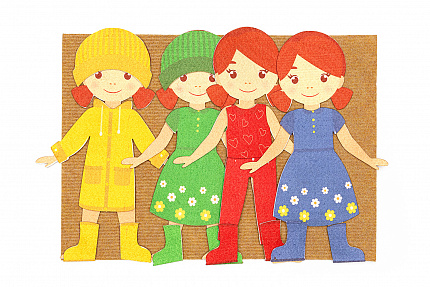 Одежда по цветам фетр (32дет)