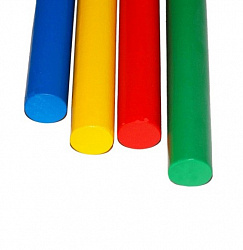 Палка гимнастическая деревянная ЦВЕТНАЯ, диаметр 22мм, длина 700мм (70см)