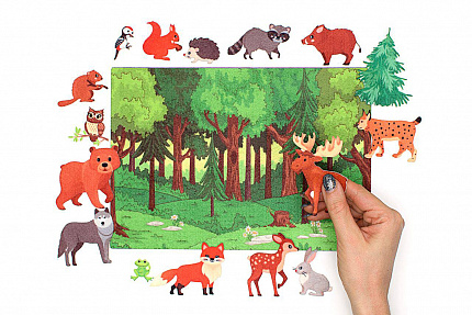 Лесные животные фетр (18дет.)